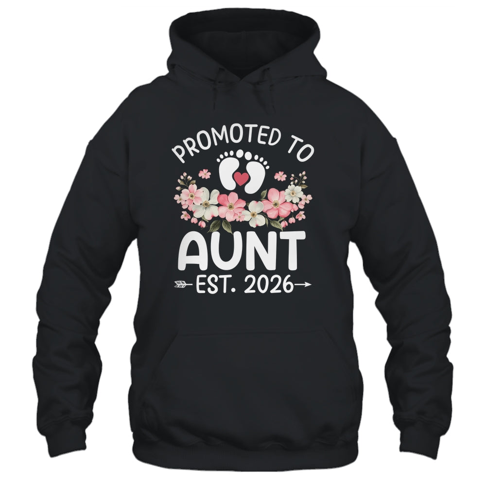 Promoted To Aunt 2026 First Time Floral New Aunt Shirt & Hoodie | teecentury