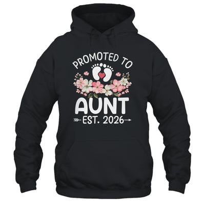 Promoted To Aunt 2026 First Time Floral New Aunt Shirt & Hoodie | teecentury