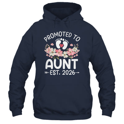 Promoted To Aunt 2026 First Time Floral New Aunt Shirt & Hoodie | teecentury