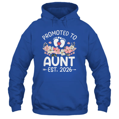 Promoted To Aunt 2026 First Time Floral New Aunt Shirt & Hoodie | teecentury