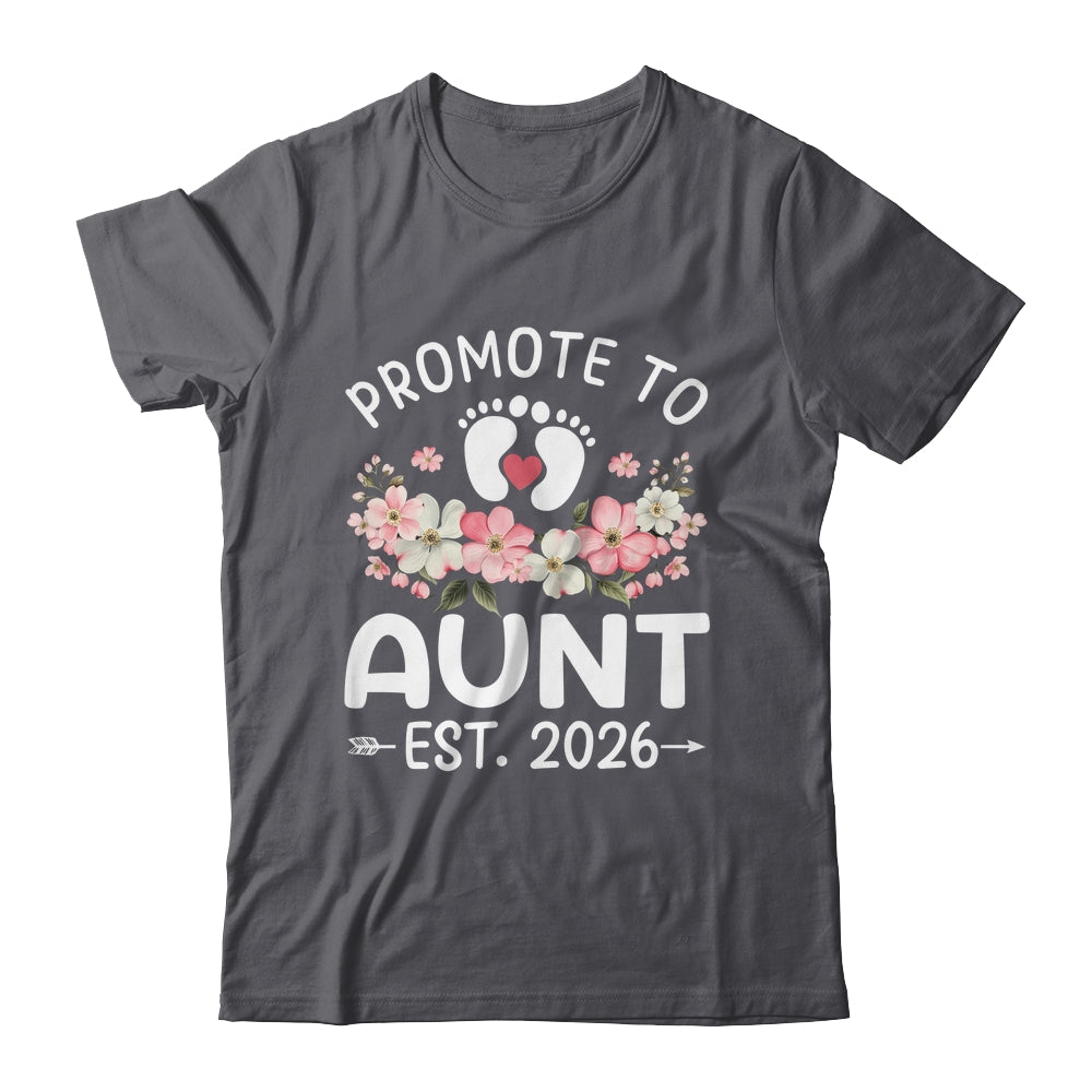 Promoted To Aunt 2026 First Time Floral New Aunt Shirt & Hoodie | teecentury