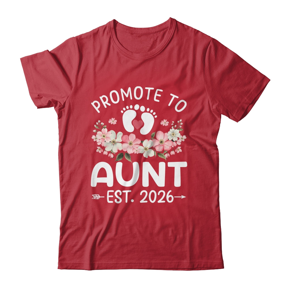 Promoted To Aunt 2026 First Time Floral New Aunt Shirt & Hoodie | teecentury