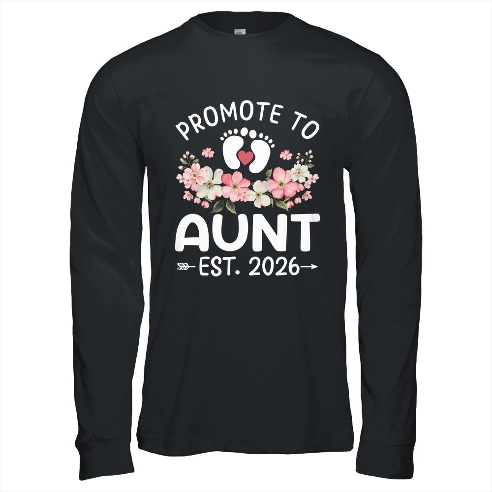 Promoted To Aunt 2026 First Time Floral New Aunt Shirt & Hoodie | teecentury