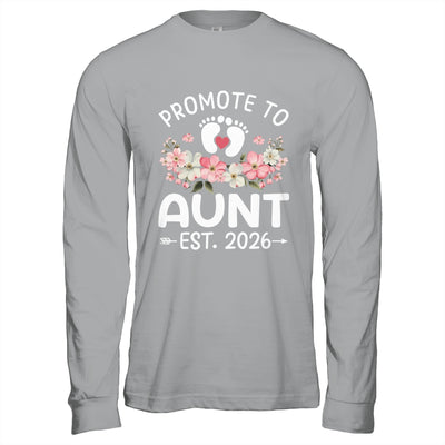 Promoted To Aunt 2026 First Time Floral New Aunt Shirt & Hoodie | teecentury