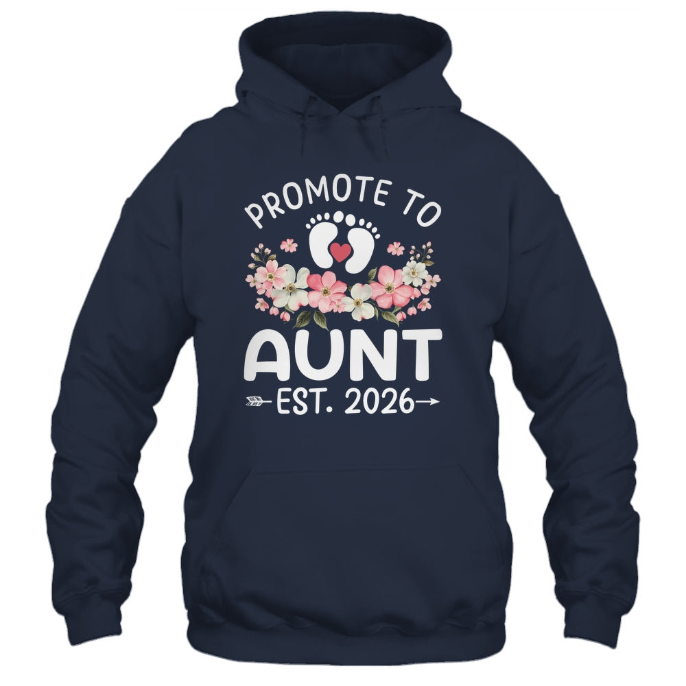 Promoted To Aunt 2026 First Time Floral New Aunt Shirt & Hoodie | teecentury