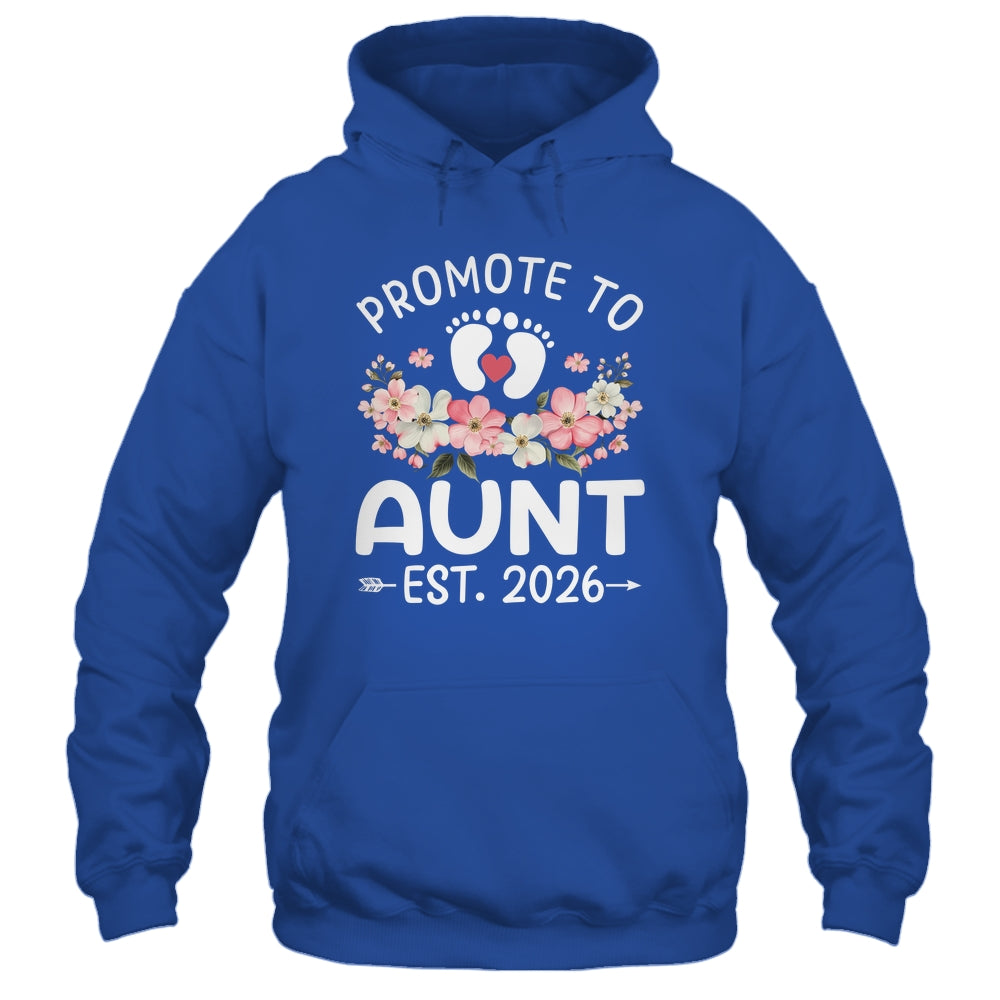 Promoted To Aunt 2026 First Time Floral New Aunt Shirt & Hoodie | teecentury