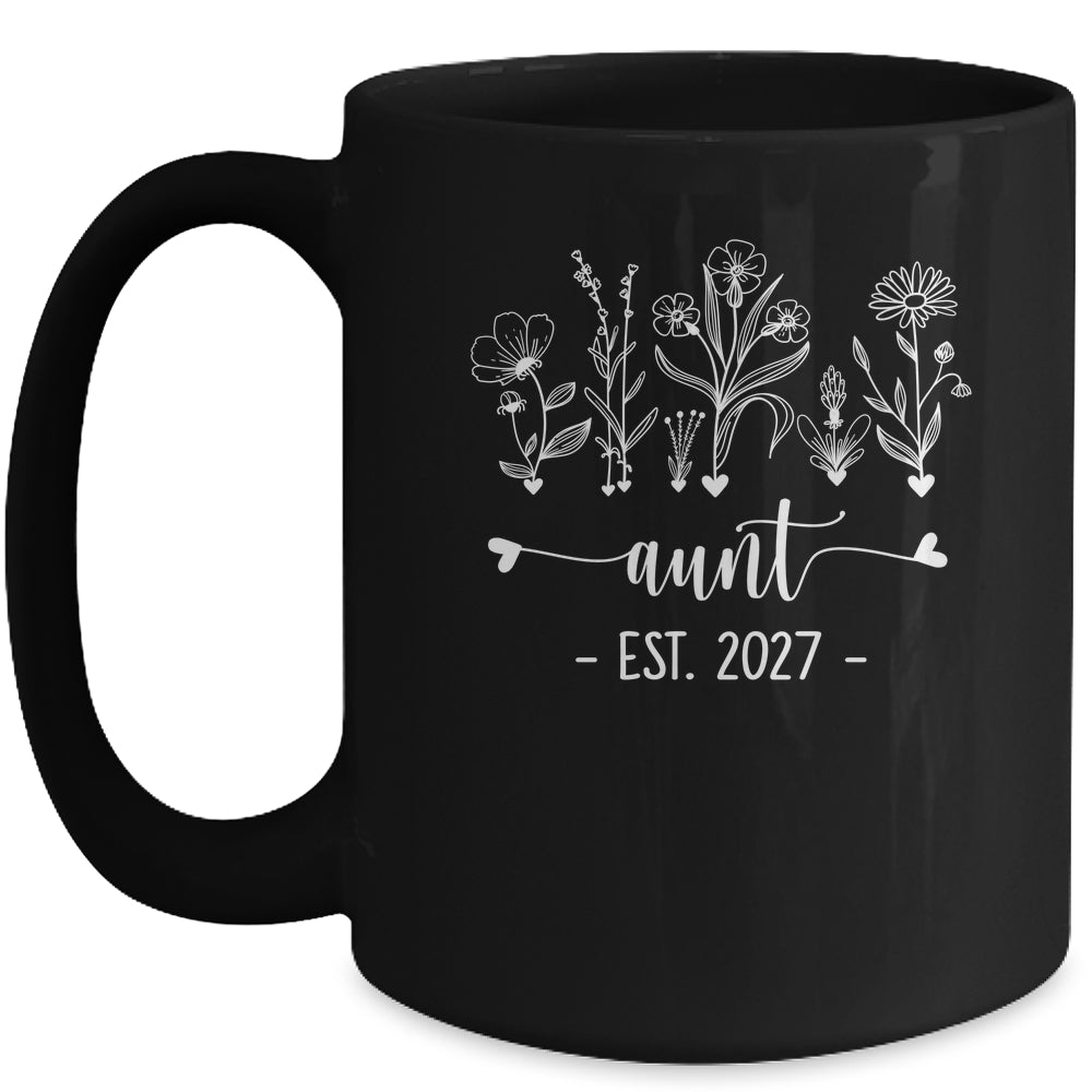 Promoted To Aunt 2027 Pregnancy Announcement Floral Mug | teecentury