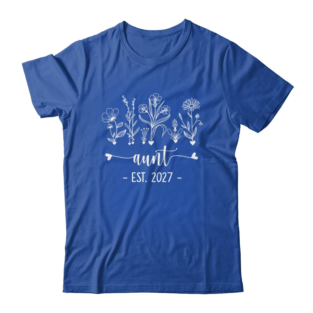Promoted To Aunt 2027 Pregnancy Announcement Floral Shirt & Tank Top | teecentury