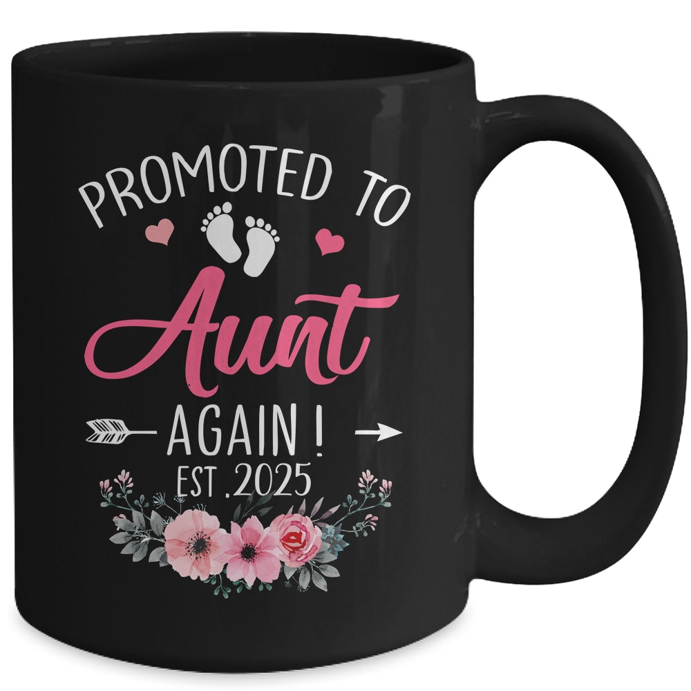 Promoted To Aunt Again Est 2025 Mothers Day Mug | teecentury