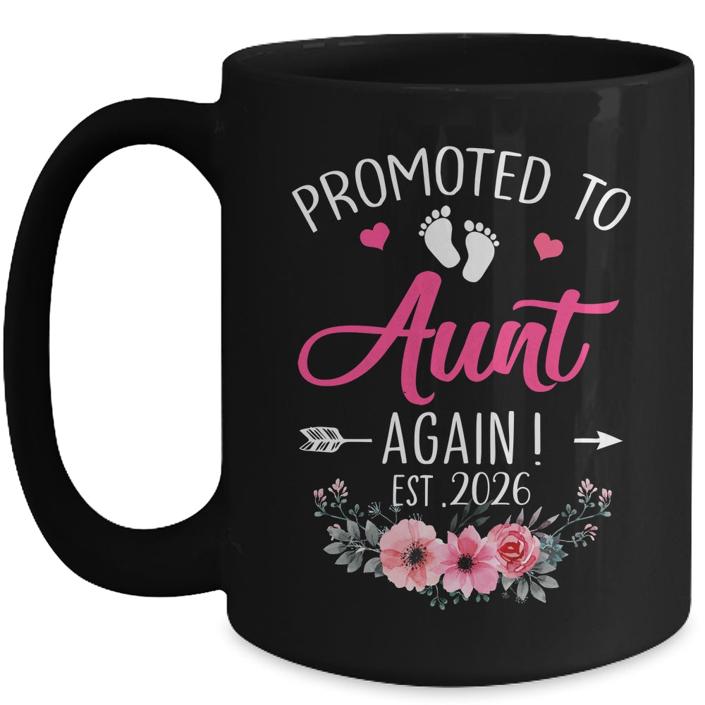 Promoted To Aunt Again Est 2026 Mothers Day Mug | teecentury