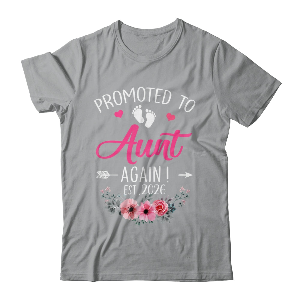 Promoted To Aunt Again Est 2026 Mothers Day Shirt & Tank Top | teecentury
