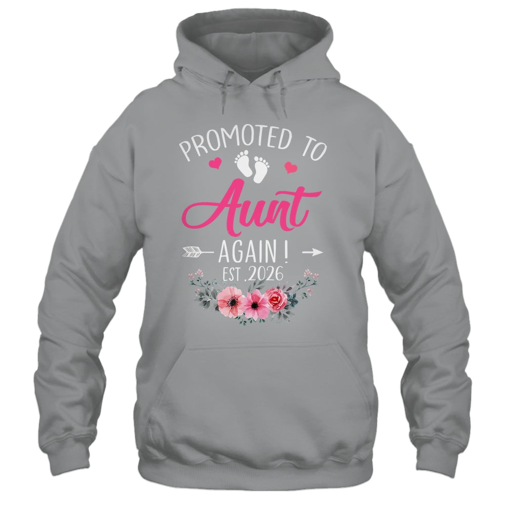 Promoted To Aunt Again Est 2026 Mothers Day Shirt & Tank Top | teecentury