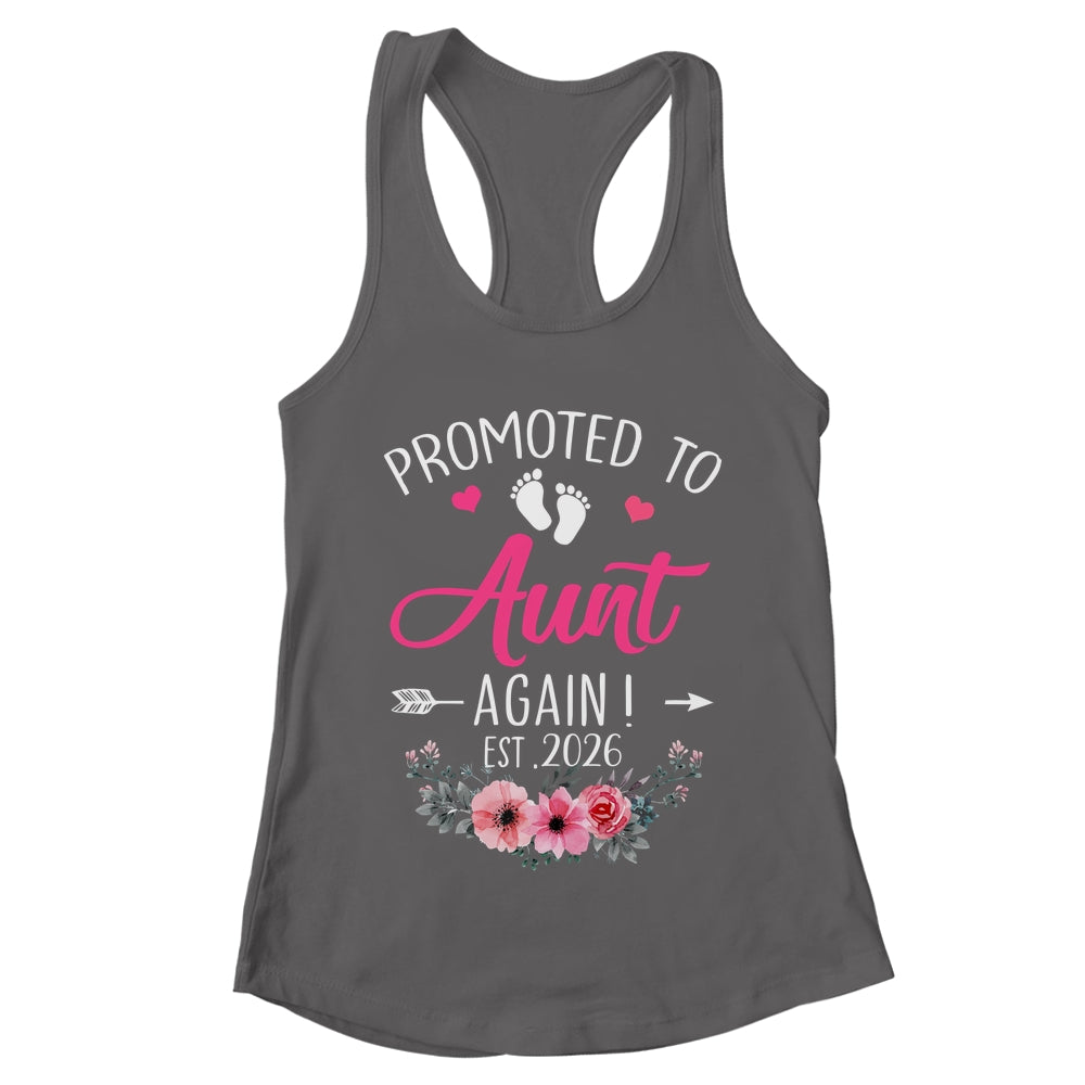 Promoted To Aunt Again Est 2026 Mothers Day Shirt & Tank Top | teecentury