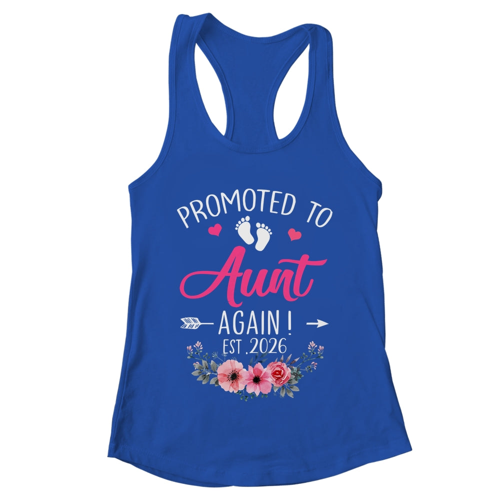 Promoted To Aunt Again Est 2026 Mothers Day Shirt & Tank Top | teecentury