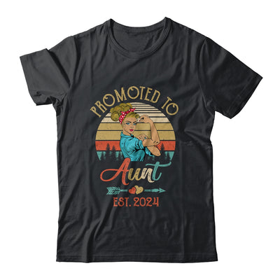 Promoted To Aunt Est 2024 Retro First Time Aunt Shirt & Tank Top | teecentury