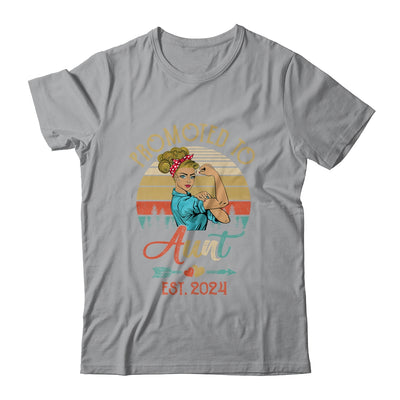 Promoted To Aunt Est 2024 Retro First Time Aunt Shirt & Tank Top | teecentury