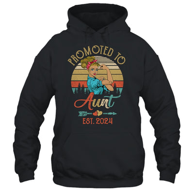 Promoted To Aunt Est 2024 Retro First Time Aunt Shirt & Tank Top | teecentury