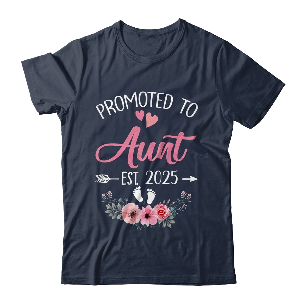 Promoted To Aunt Est 2025 Mothers Day First Time Shirt & Tank Top | teecentury
