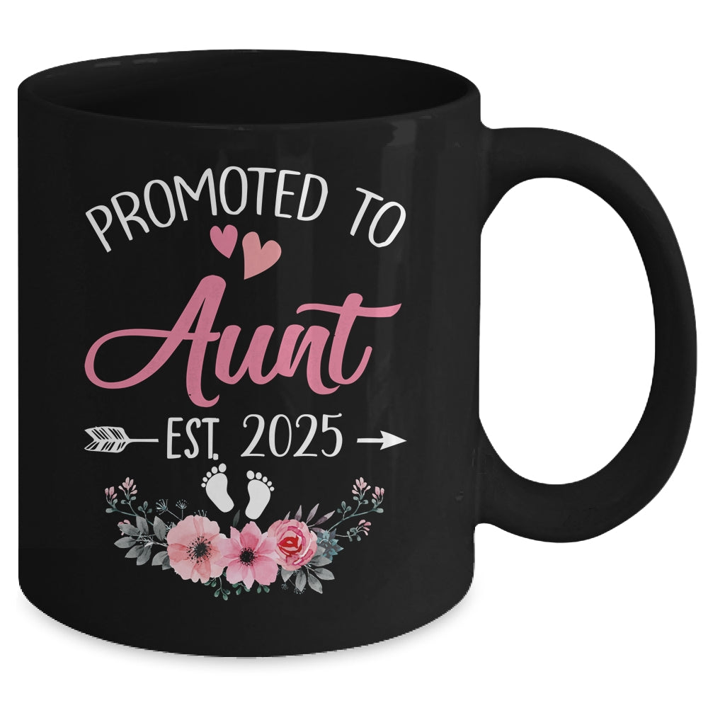 Promoted To Aunt Est 2025 Mothers Day First Time Mug | teecentury