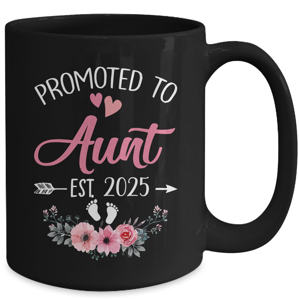Promoted To Aunt Est 2025 Mothers Day First Time Mug | teecentury