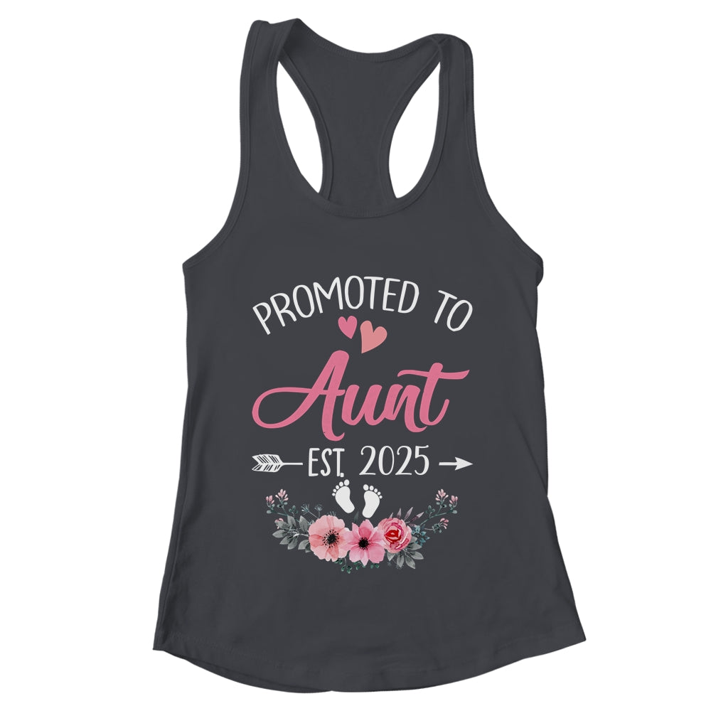 Promoted To Aunt Est 2025 Mothers Day First Time Shirt & Tank Top | teecentury