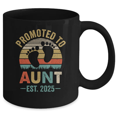 Promoted To Aunt Est 2025 Mothers Day Vintage Mug | teecentury