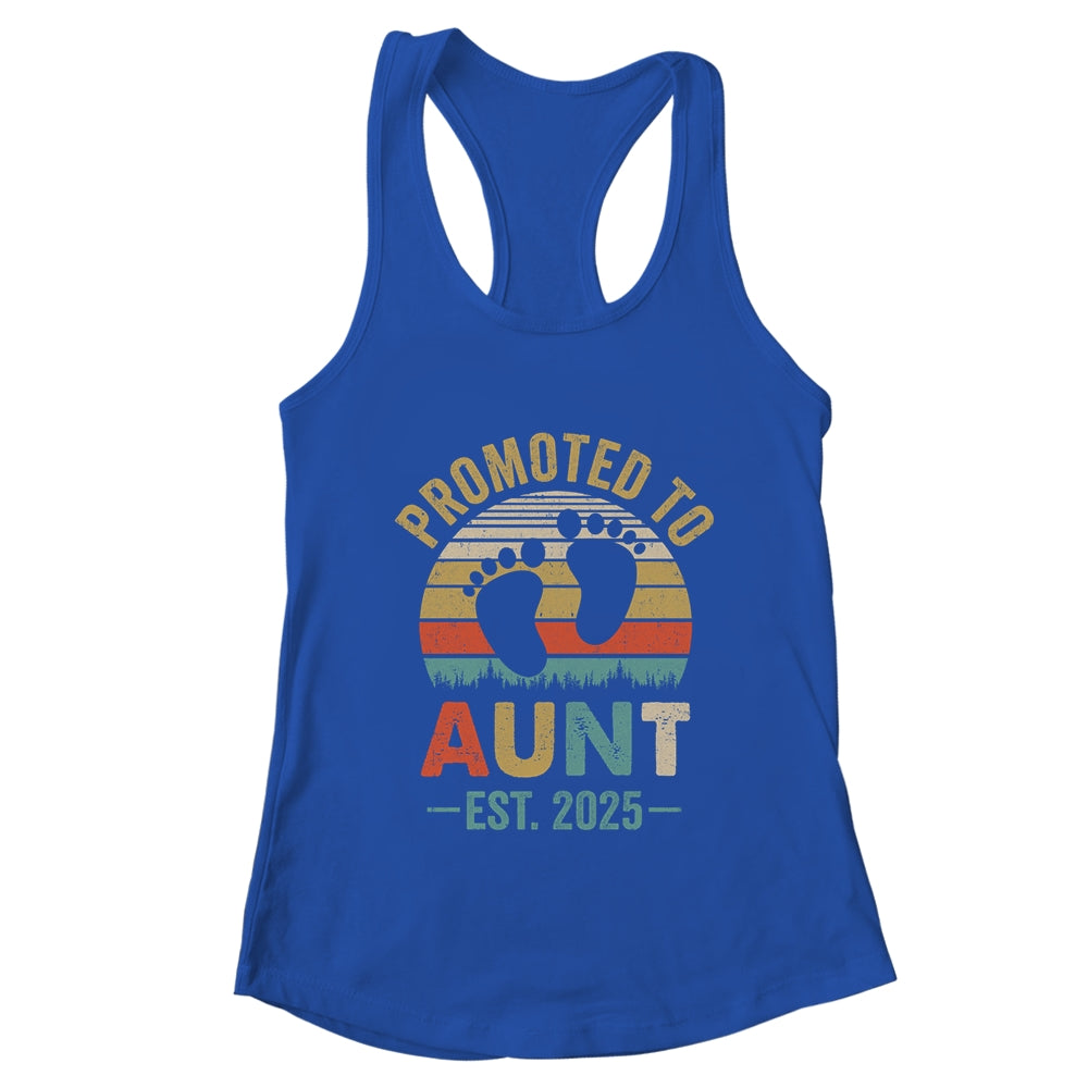 Promoted To Aunt Est 2025 Mothers Day Vintage Shirt & Tank Top | teecentury