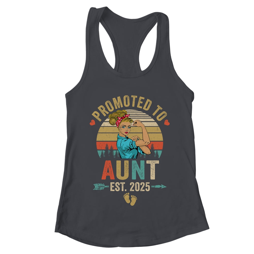 Promoted To Aunt Est 2025 Retro First Time Aunt Shirt & Tank Top | teecentury