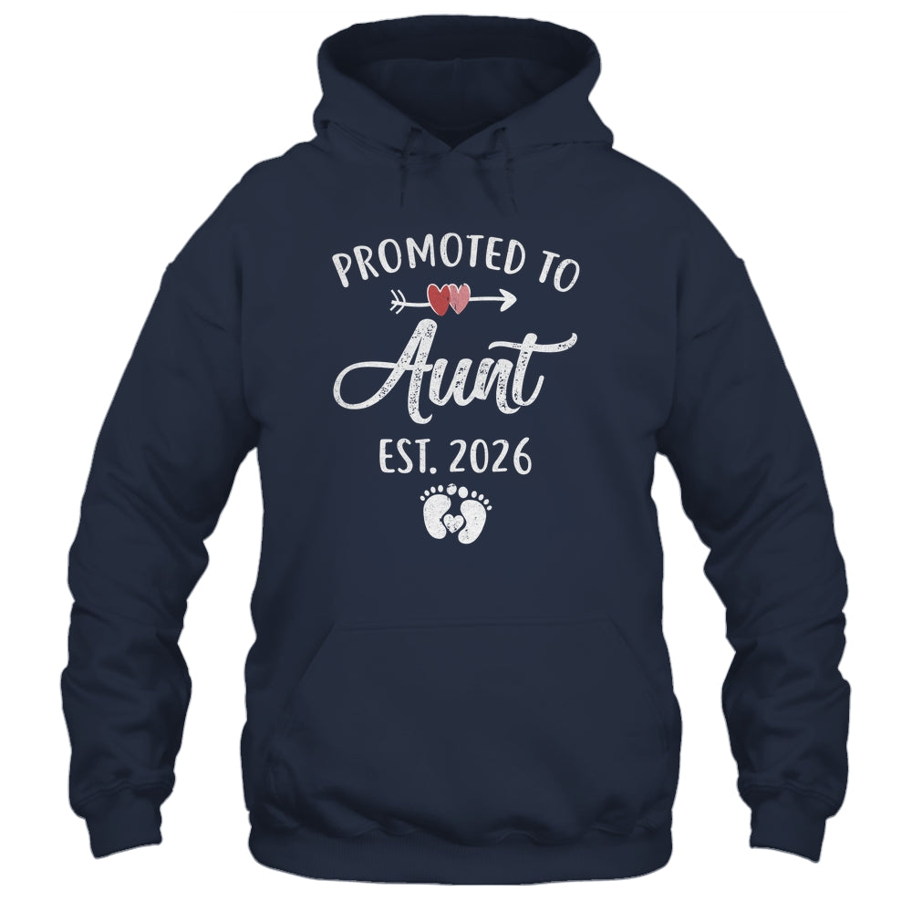 Promoted To Aunt Est 2026 Funny First Time Mothers Day Shirt & Hoodie | teecentury