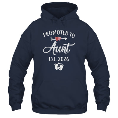 Promoted To Aunt Est 2026 Funny First Time Mothers Day Shirt & Hoodie | teecentury
