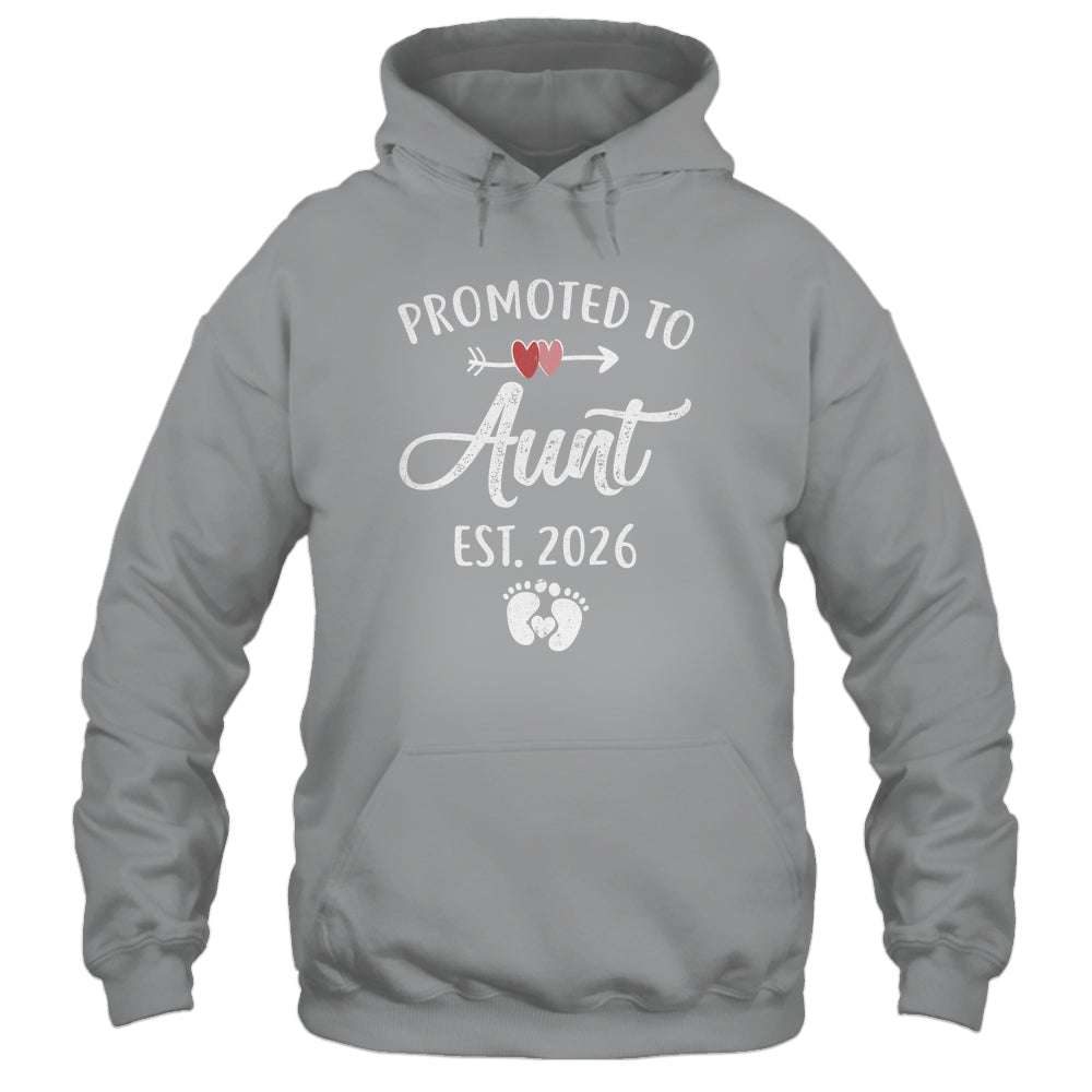 Promoted To Aunt Est 2026 Funny First Time Mothers Day Shirt & Hoodie | teecentury
