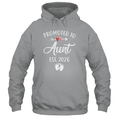 Promoted To Aunt Est 2026 Funny First Time Mothers Day Shirt & Hoodie | teecentury