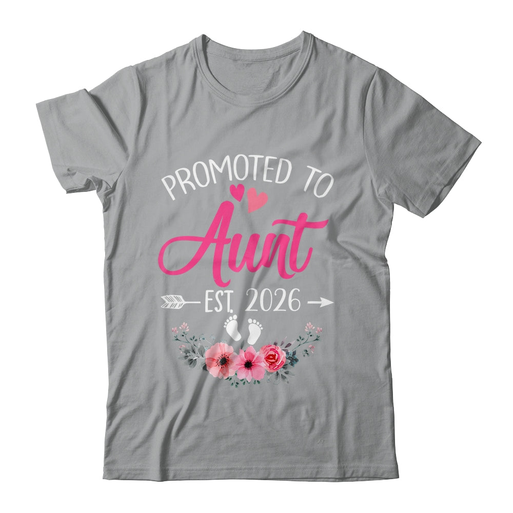 Promoted To Aunt Est 2026 Mothers Day First Time Shirt & Tank Top | teecentury