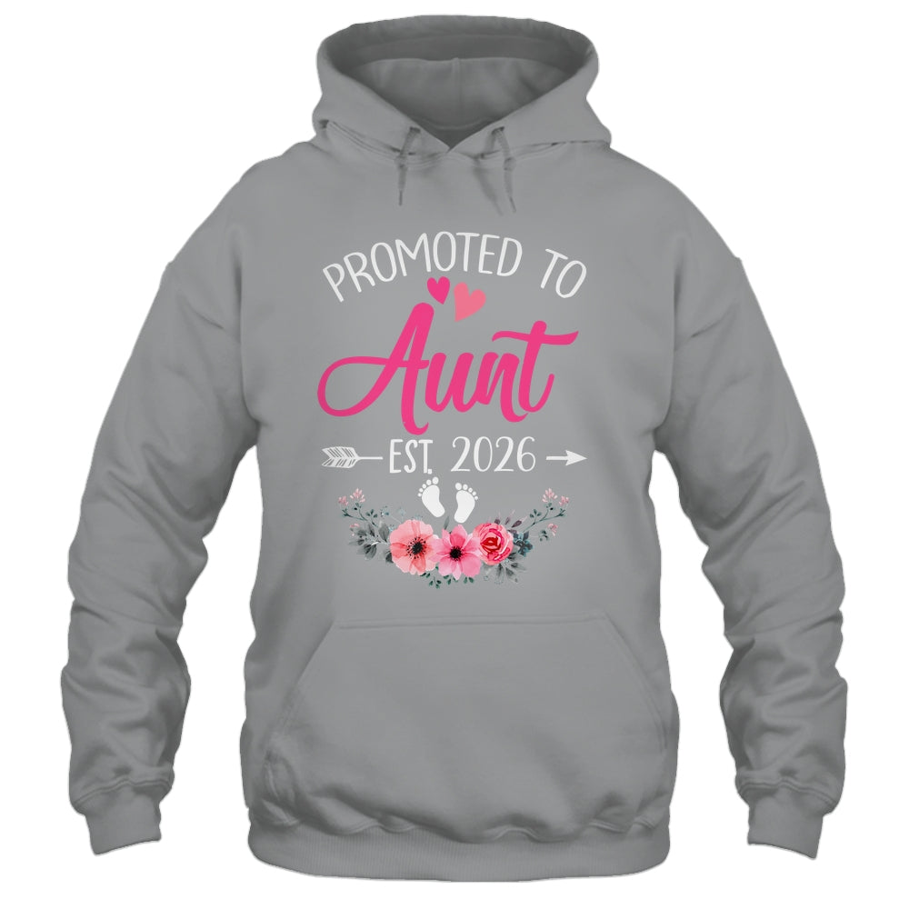 Promoted To Aunt Est 2026 Mothers Day First Time Shirt & Tank Top | teecentury