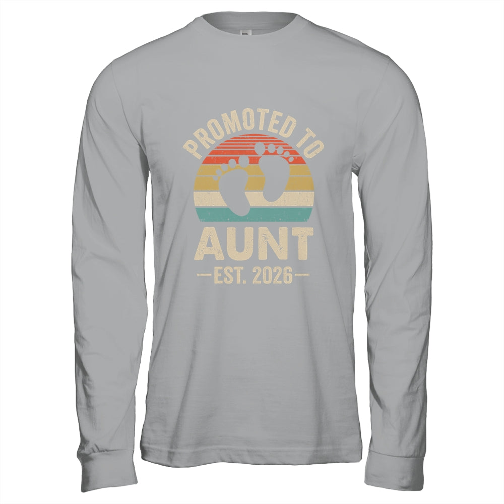 Promoted To Aunt Est 2026 Mothers Day Vintage Shirt & Hoodie | teecentury