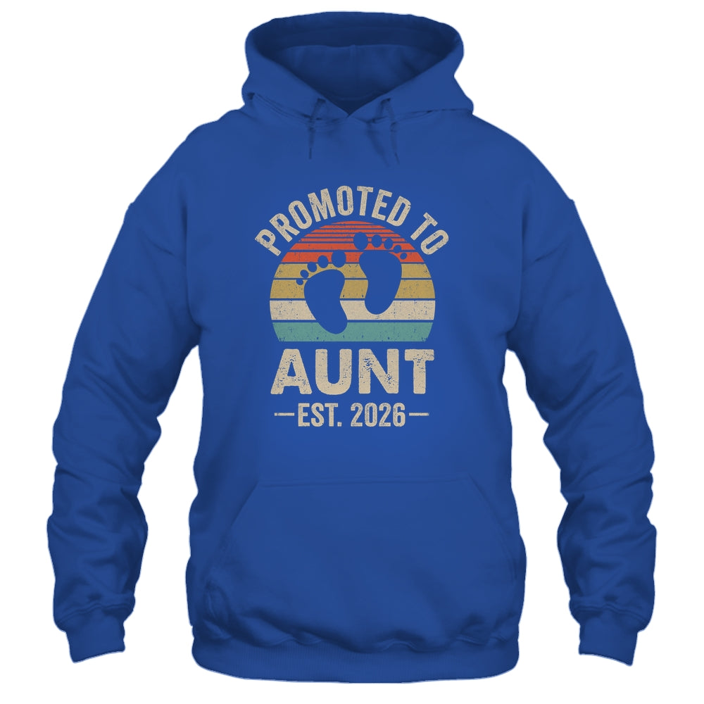 Promoted To Aunt Est 2026 Mothers Day Vintage Shirt & Hoodie | teecentury