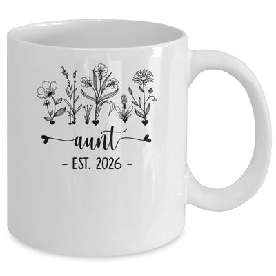 Promoted To Aunt Est 2026 Pregnancy Announcement Flower Mug | teecentury