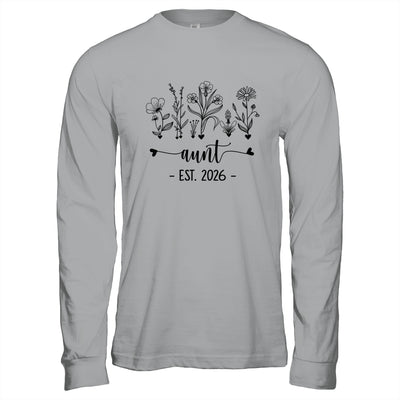 Promoted To Aunt Est 2026 Pregnancy Announcement Flower Shirt & Hoodie | teecentury