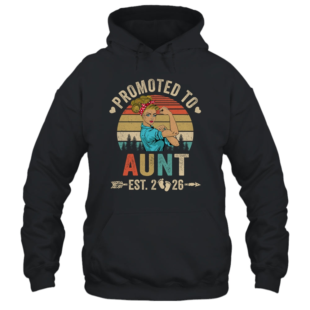 Promoted To Aunt Est 2026 Retro First Time Aunt Shirt & Tank Top | teecentury