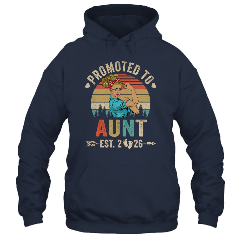 Promoted To Aunt Est 2026 Retro First Time Aunt Shirt & Tank Top | teecentury