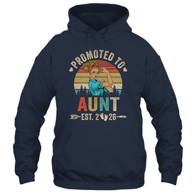 Promoted To Aunt Est 2026 Retro First Time Aunt Shirt & Tank Top | teecentury