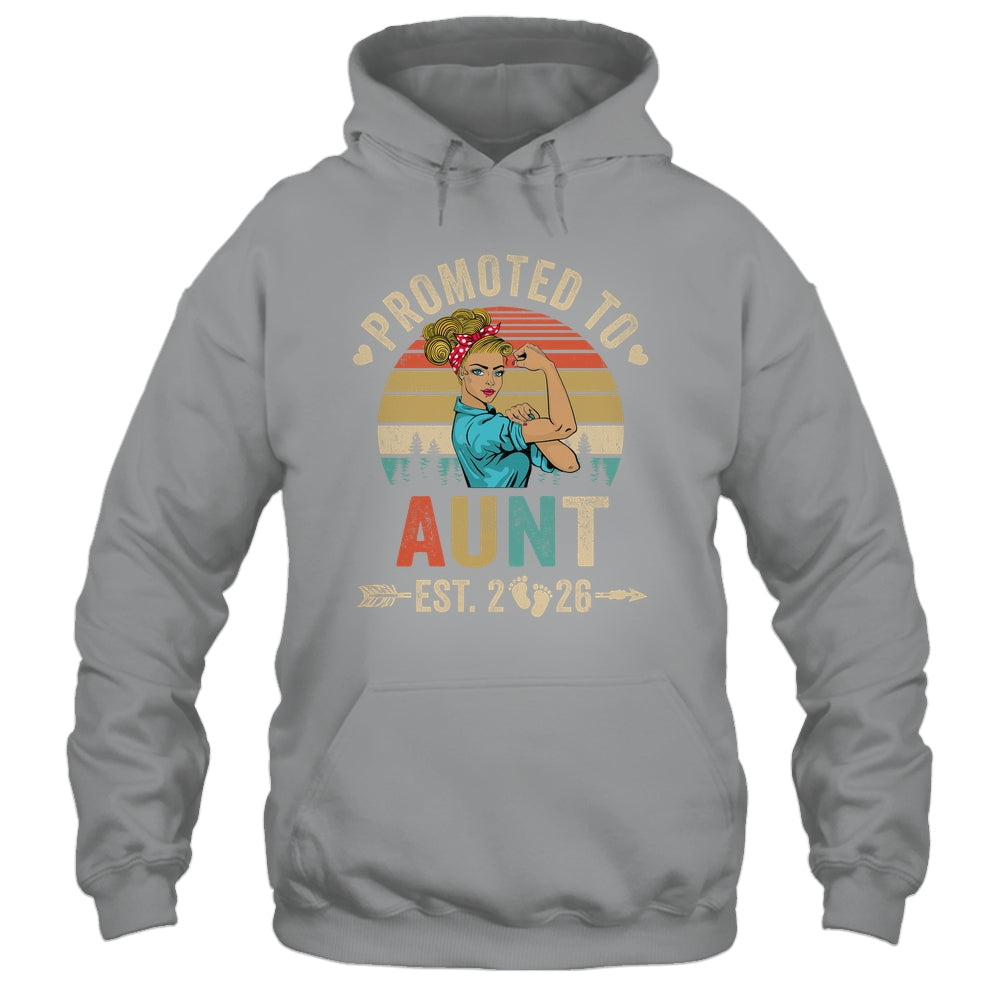 Promoted To Aunt Est 2026 Retro First Time Aunt Shirt & Tank Top | teecentury