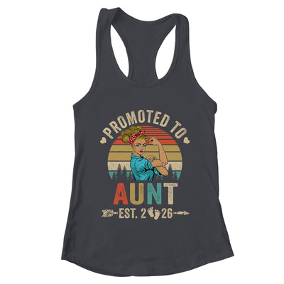 Promoted To Aunt Est 2026 Retro First Time Aunt Shirt & Tank Top | teecentury