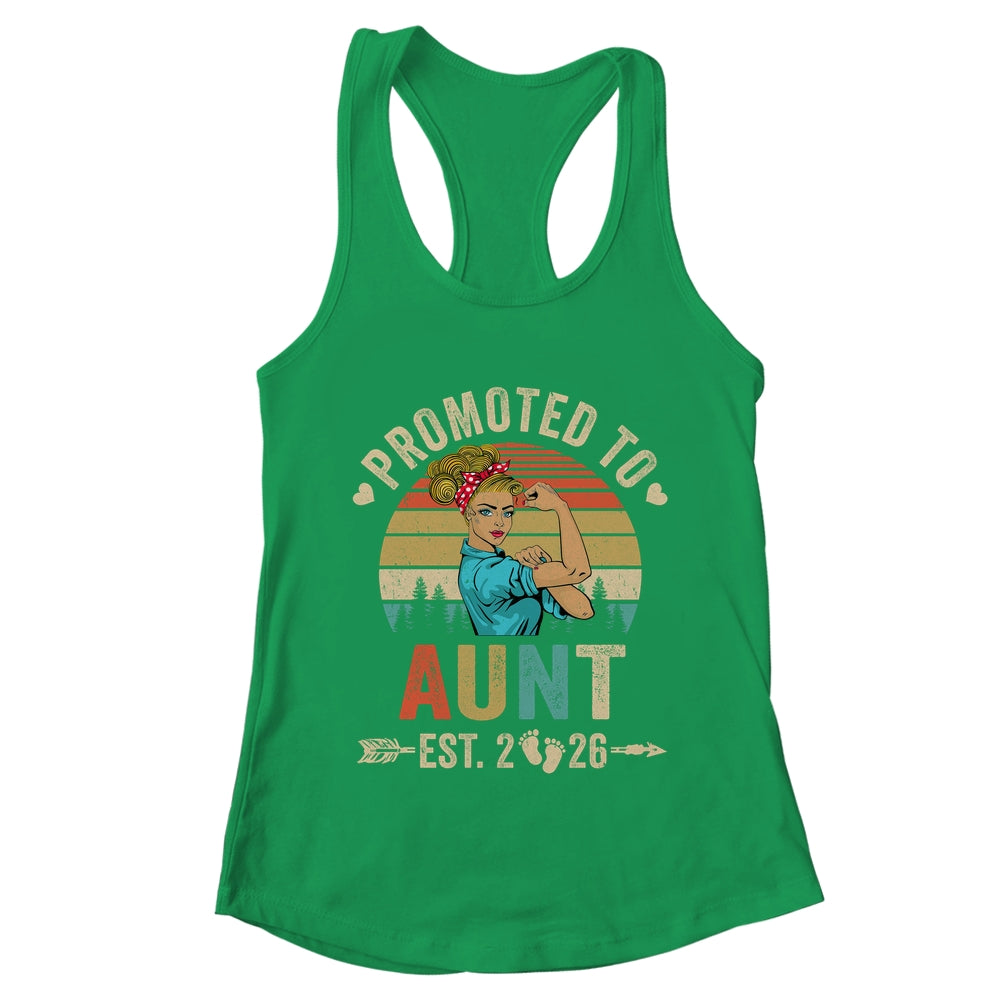 Promoted To Aunt Est 2026 Retro First Time Aunt Shirt & Tank Top | teecentury