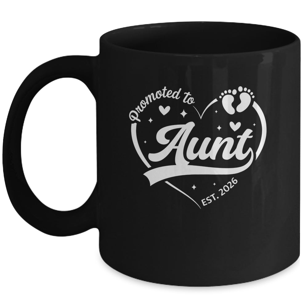 Promoted To Aunt Est 2026 Soon To Be New Grandmom Heart Mug | teecentury