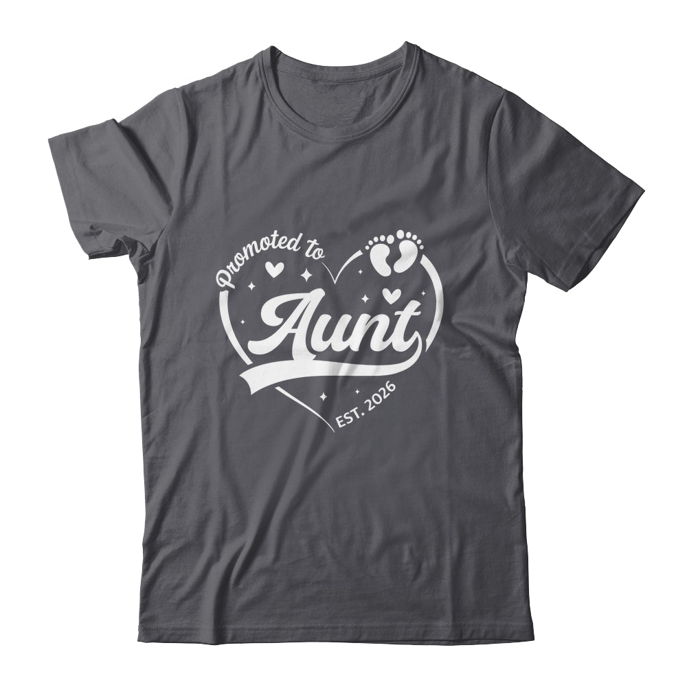 Promoted To Aunt Est 2026 Soon To Be New Grandmom Heart Shirt & Tank Top | teecentury