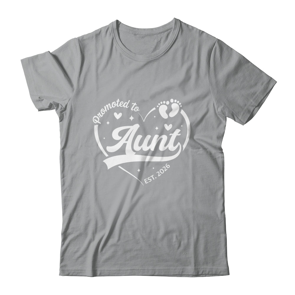 Promoted To Aunt Est 2026 Soon To Be New Grandmom Heart Shirt & Tank Top | teecentury