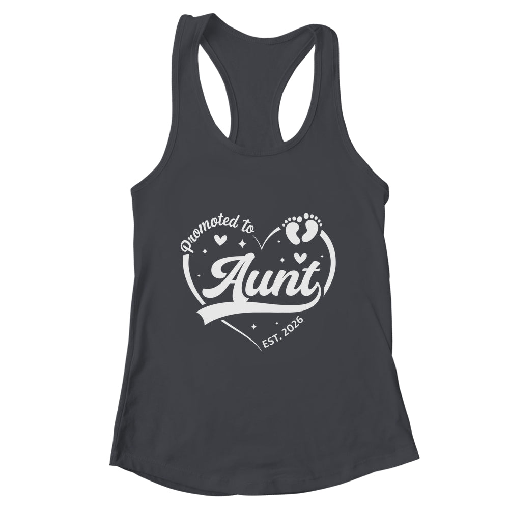 Promoted To Aunt Est 2026 Soon To Be New Grandmom Heart Shirt & Tank Top | teecentury