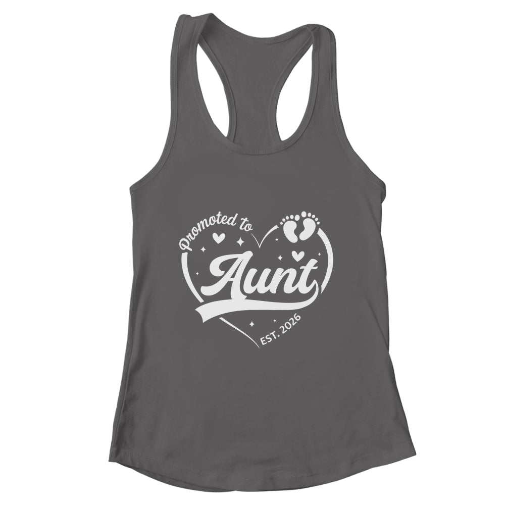 Promoted To Aunt Est 2026 Soon To Be New Grandmom Heart Shirt & Tank Top | teecentury