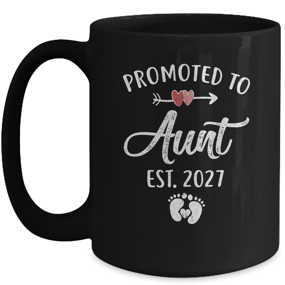 Promoted To Aunt Est 2027 Funny First Time Mothers Day Mug | teecentury